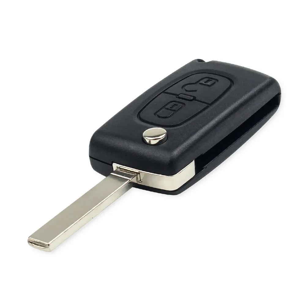 KEYYOU 434Mhz ASK FSK 2 Button Remote Flip Car Key Fob ID46 Chip For Peugeot 107 207 307 308 407 607 CE0523 Ce0536 VA2/HCA Blade