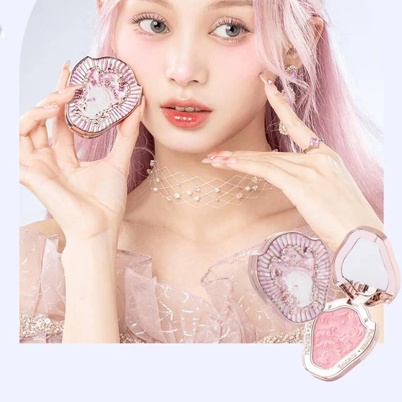Set trucco Flowerkaren All In Flower Knows Ombretto Little Angel Evidenziatore in polvere Fard Kit lucidalabbra rococò alla fragola