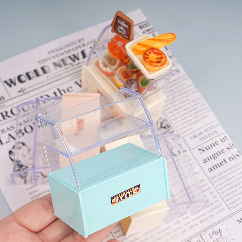 1/12 Dollhouse Mini Supermarket Convenience Store Display Rack Cabinet Model Dollhouse Micro Scene Ornament Kid Pretend Play Toy