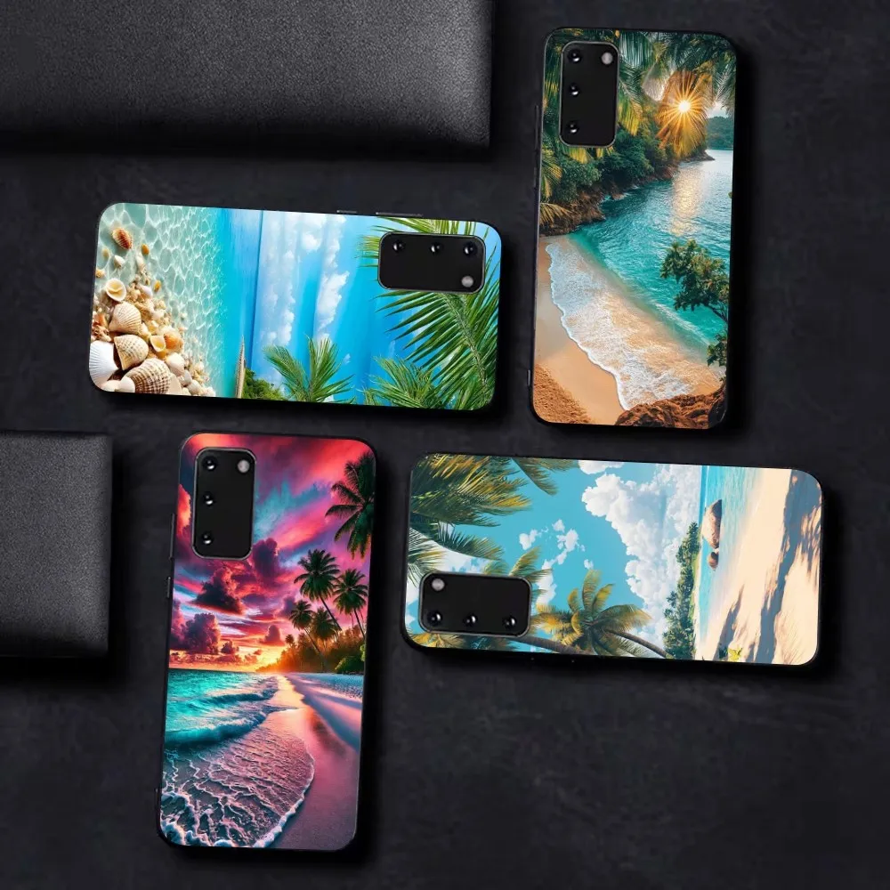

Sea Tropical Palm Trees Beach Phone Case For Samsung S 9 10 20 21 22 23 30 23 24 Plus Lite Ultra FE S10lite Fundas