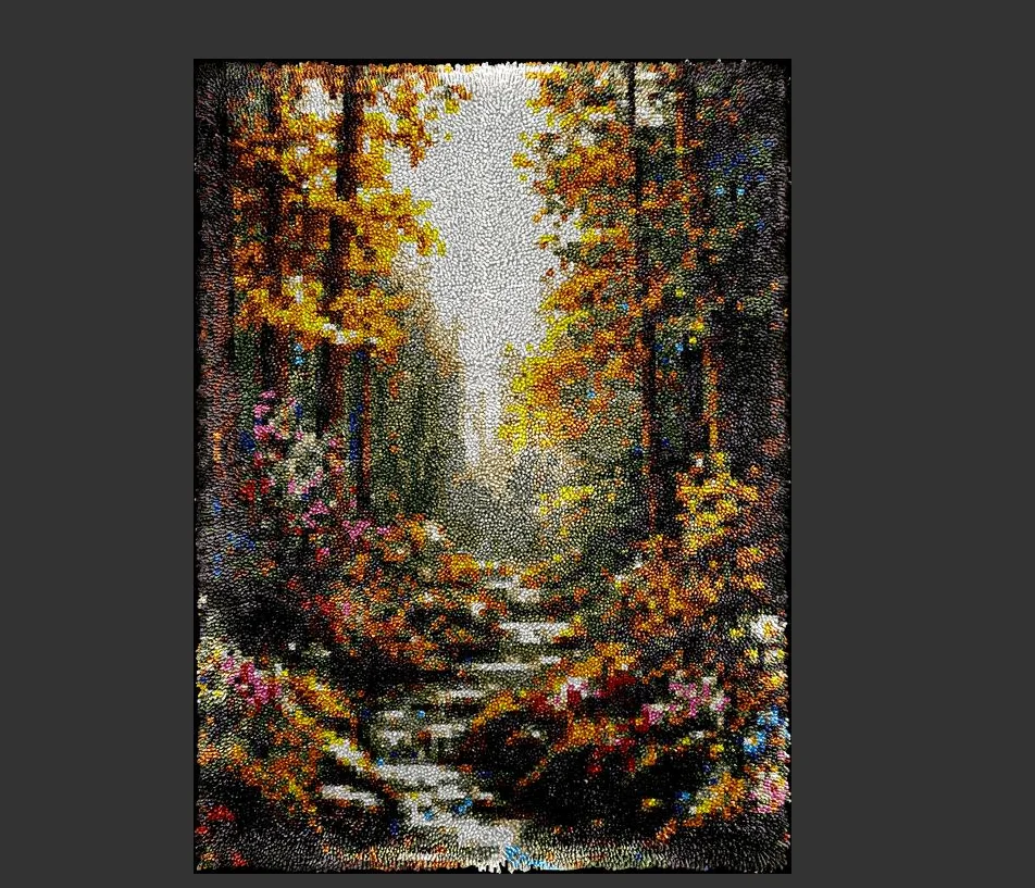 

Latch hook rug kits with Pre-Printed Pattern Cross stitch embroidery kit Footprint Carpet with your needlework Forest 55-75cm