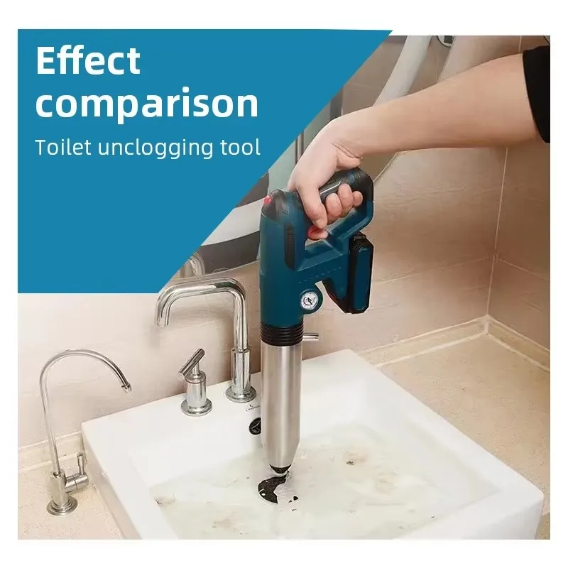 Air Plunger Electric Toilet Dredge Tool Pipe Unclogging Machine Sewer Toilet Unclogging Machine Powerful Pipe Plunger Tools