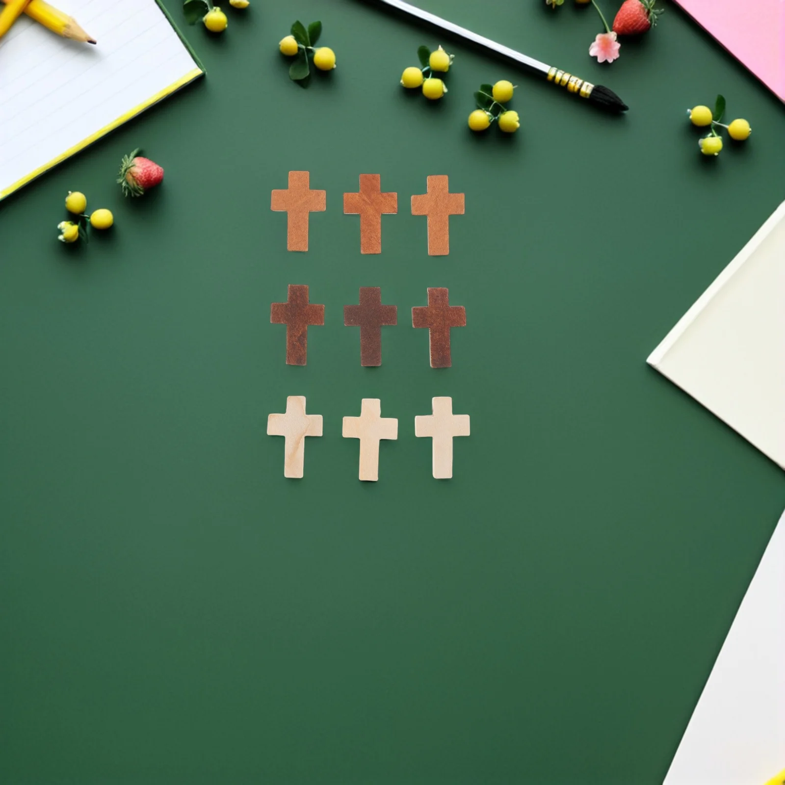 

300Pcs Vintage Wooden Cross Charms Rustic Christian Cross Pendant for DIY Jewelry Making Church Prayer Crafts Easter Baptism