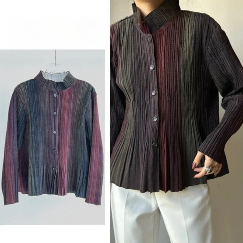 مياكي جديد اليابانية الرجعية مطوي قميص المرأة مزاجه الأدبي الحضري بسيط فضفاض سترة غير رسمية التجاعيد خالية مكتب ارتداء