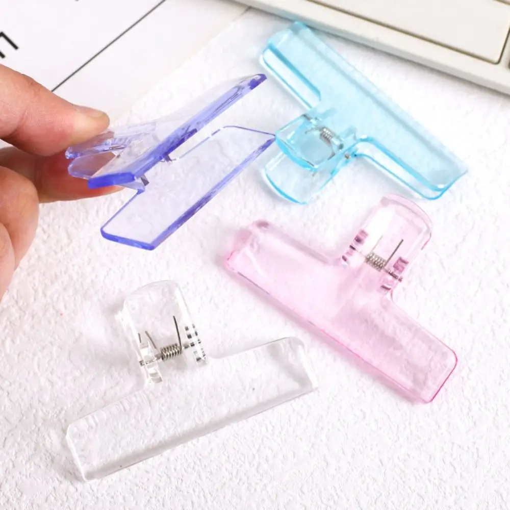 Transparent Acrylic Clip Paper Holder Ins Korean Acrylic Paper Clip Scrapbook Sticker Storage Clamp Stationery School Supplies