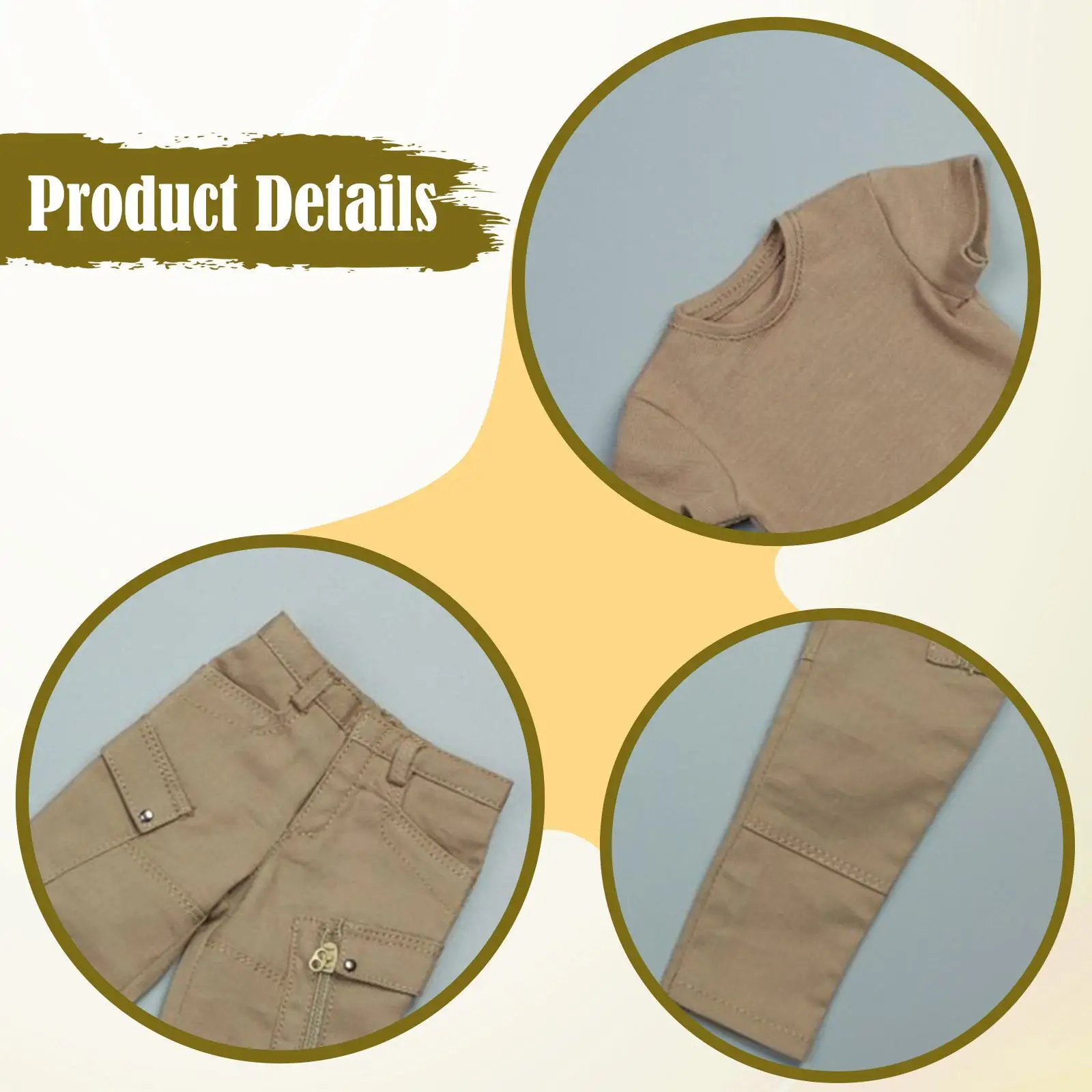 

Men’s Clothing for Dolls 1/6 Scale Miniature Figure Pants Outfit T Shirt Pants for 12 Inch Action Figures Soldier Toy