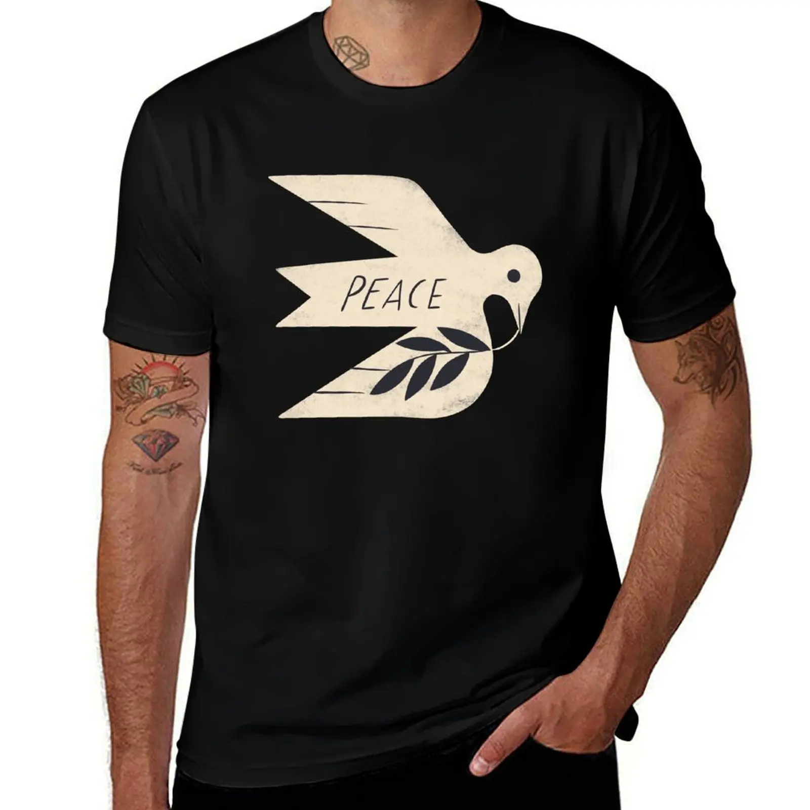 

Peace Dove T-Shirt summer tops cotton graphic tees funny shirt cotton new gifts and t-shirts t shirts for men pack