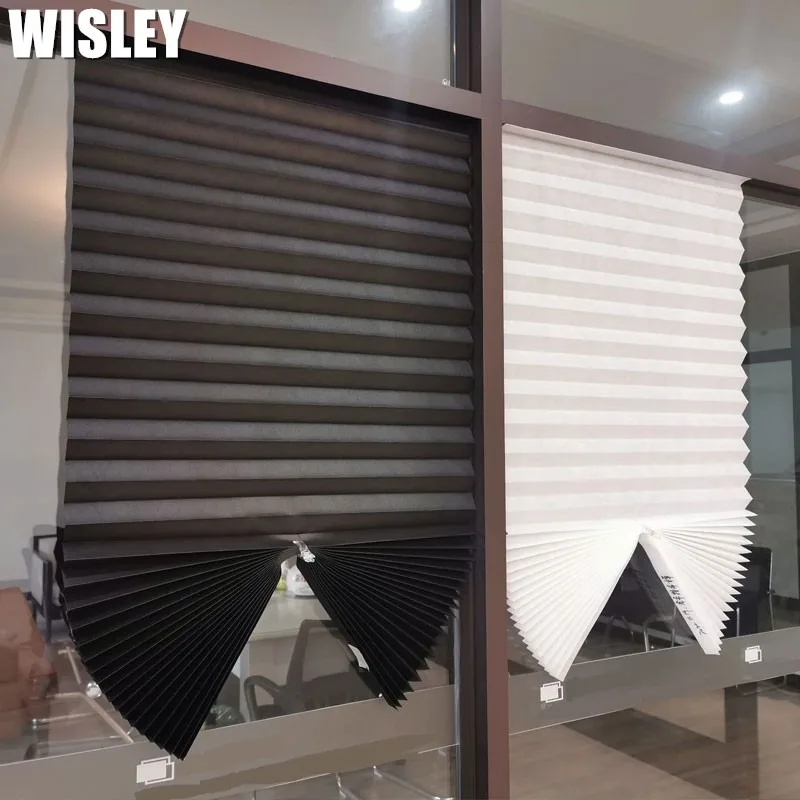 1Pc Shades Self-adhesive Half Windows Nonwoven Folding Curtain Bathroom Balcony Living Room Balcony Curtains Pleated Blinds