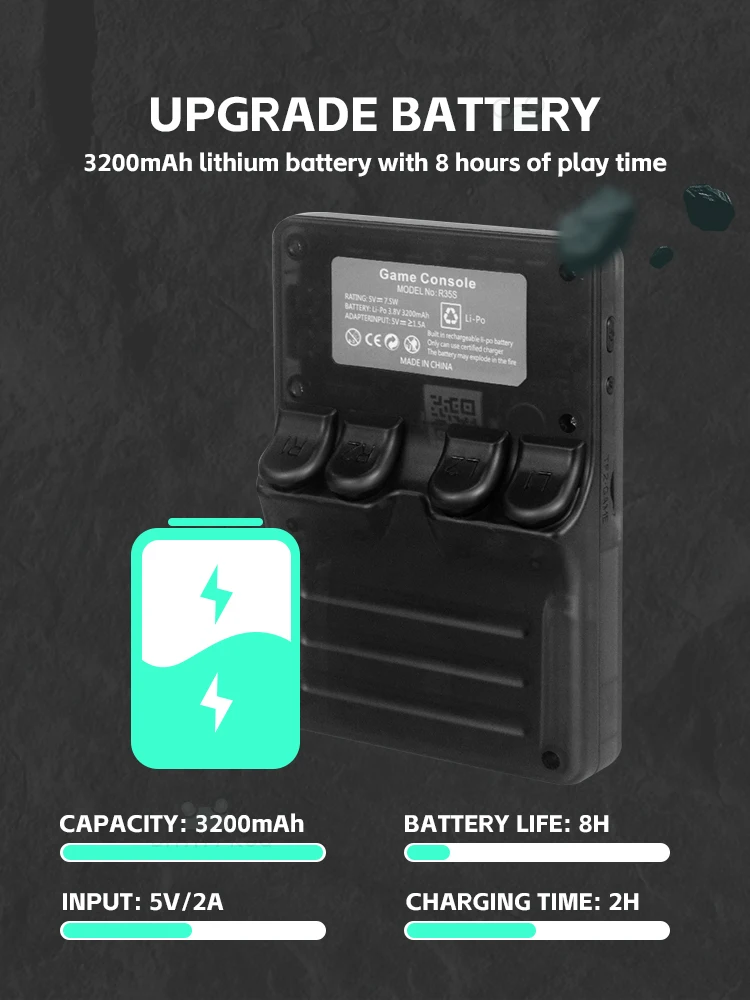 Mais recente console de jogos retrô portátil clássico RG35S jogadores de jogos portáteis com tela colorida de 3,5 polegadas