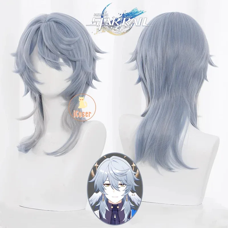 iCoser Honkai Star Rail Sunday Cosplay Costume Wig Uniform Luminous Headwear Rings Earrings Halloween Party for Women Men Props