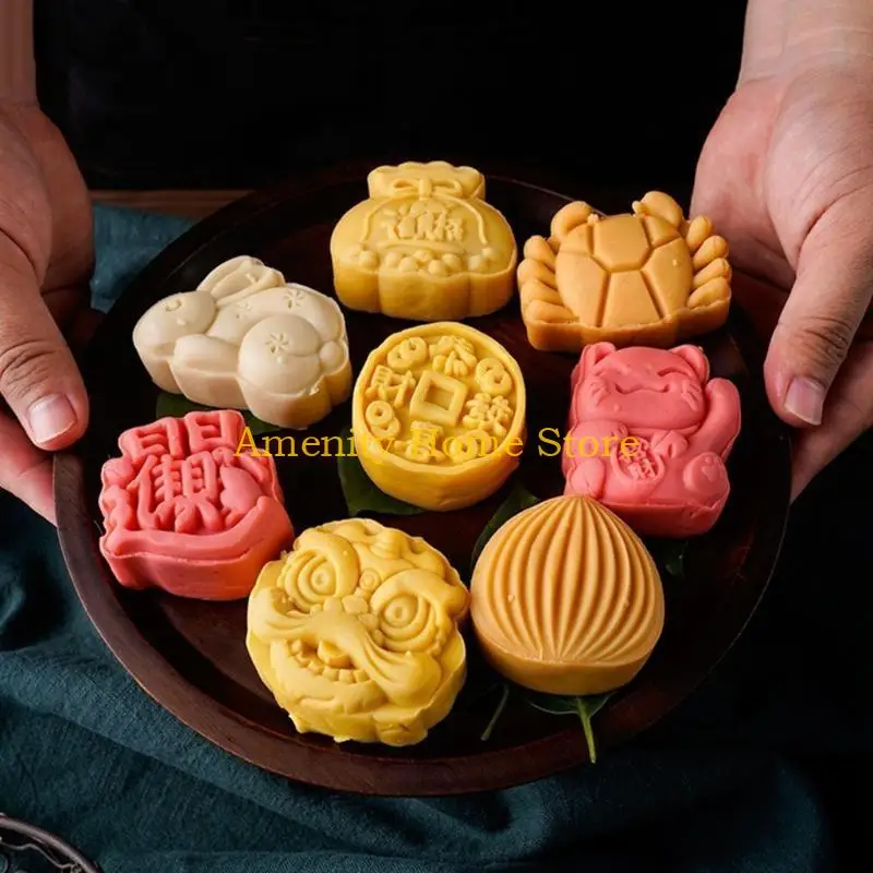 F26C Mooncake Mold Fish Shaped Plastic Material for Moon Festival DIY Baking Mooncake