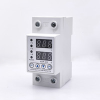 40A 63A 230V Adjustable Over Voltage Under Voltage Reclosing Protector  Relay Limit Over Current Protection Dual Digital Display