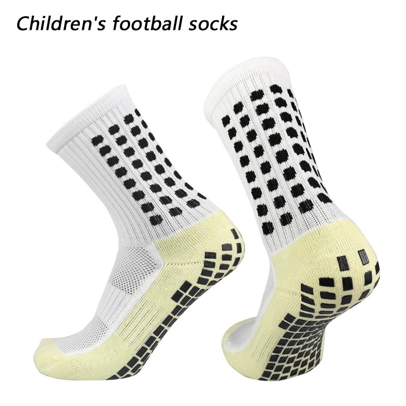 New 35-40 children breathable sports soccer socks square silicone non-slip grip football socks