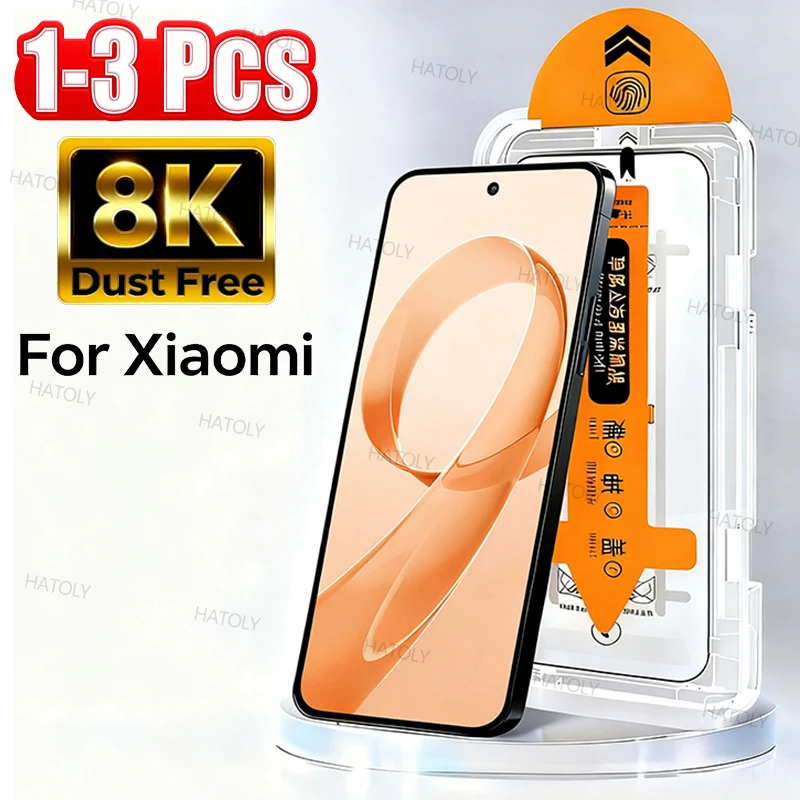 Verre tremp sans poussire pour Xiaomi Poco F8, protecteur d'cran Ultra facile  installer, Film de tlphone Ultra anti-rayures