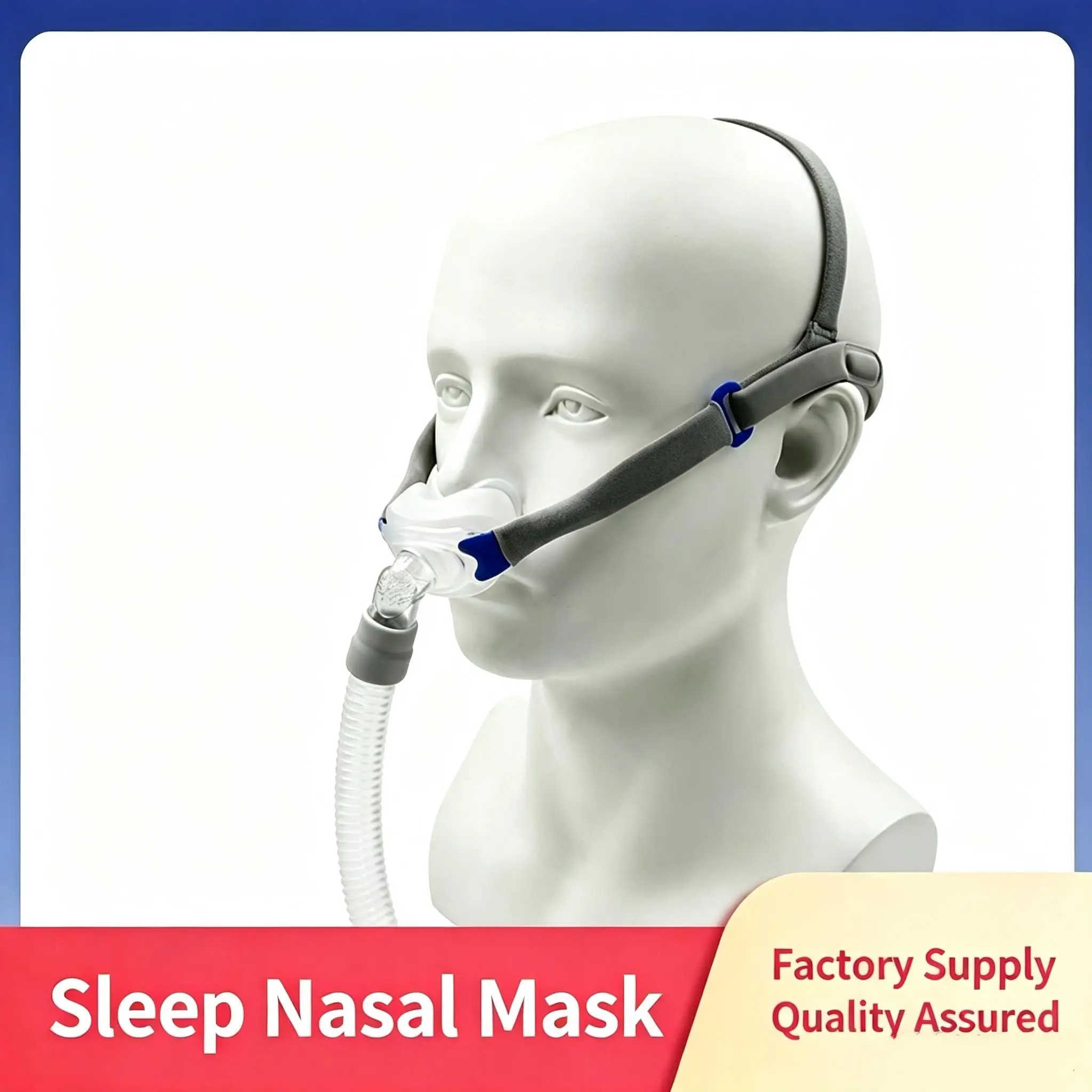 CPAP Nasal Pillow Mask with S/M/L 3PCS Silicone Cushion Adjustable Soft Headband Flexible AntiLeak Sleep Apnea Breathing Machine