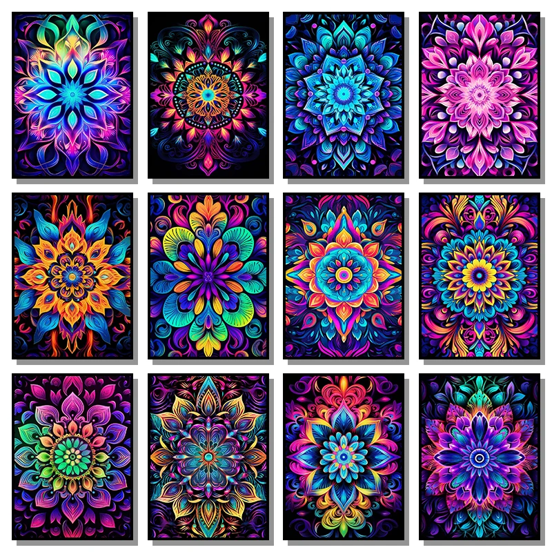 Abstract Mandalas Poster Aesthetic Canvas Paintings And Prints Wall Art HD Pictures For Home Office Living Room Decor Frameless