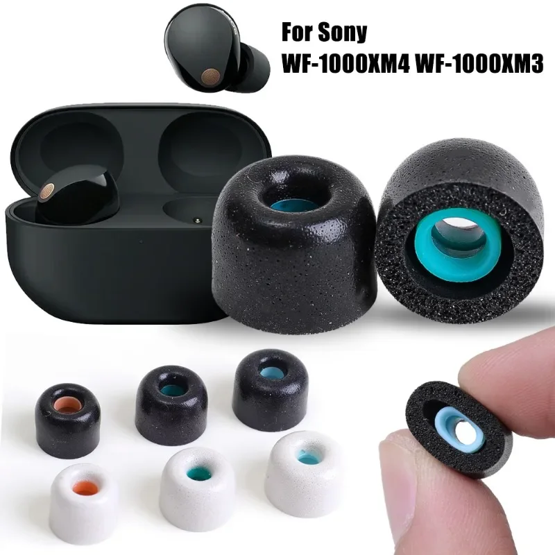 Soft Memory Foam Earphone Tips Noise Isolating Comfortble Ear Tips Pads Earbuds for Sony WF-1000XM4 WF-1000XM3 4mm Universal