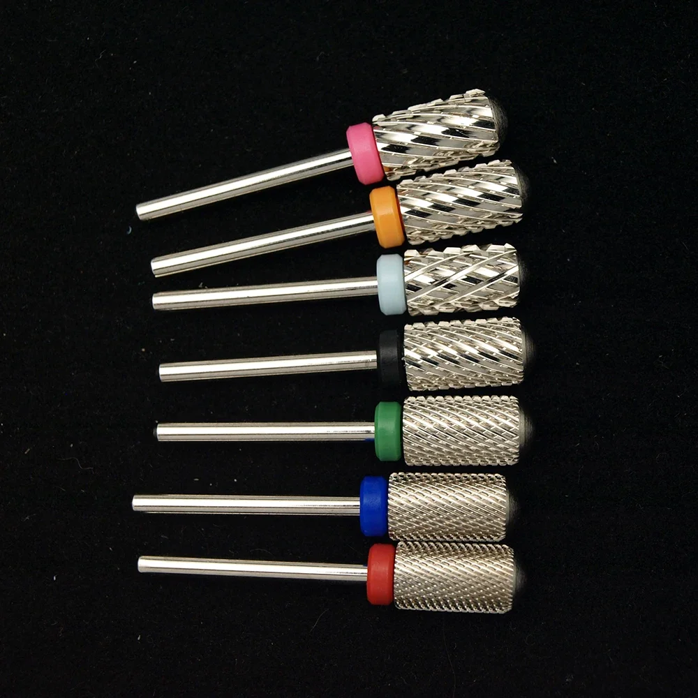 Nova Prata! Qualidade 6.6mm grande barril superior redondo original carboneto de aço tungstênio manicure prego broca arquivo acessórios