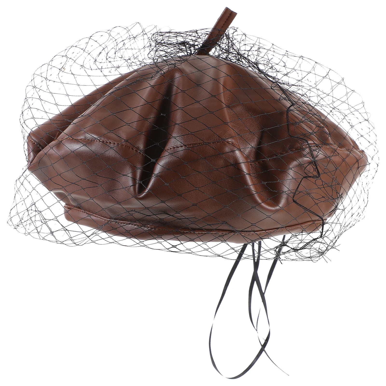 

Vintage Beret Retro Street Cap Hat Woman Wedding French Style Pu Hats for Women