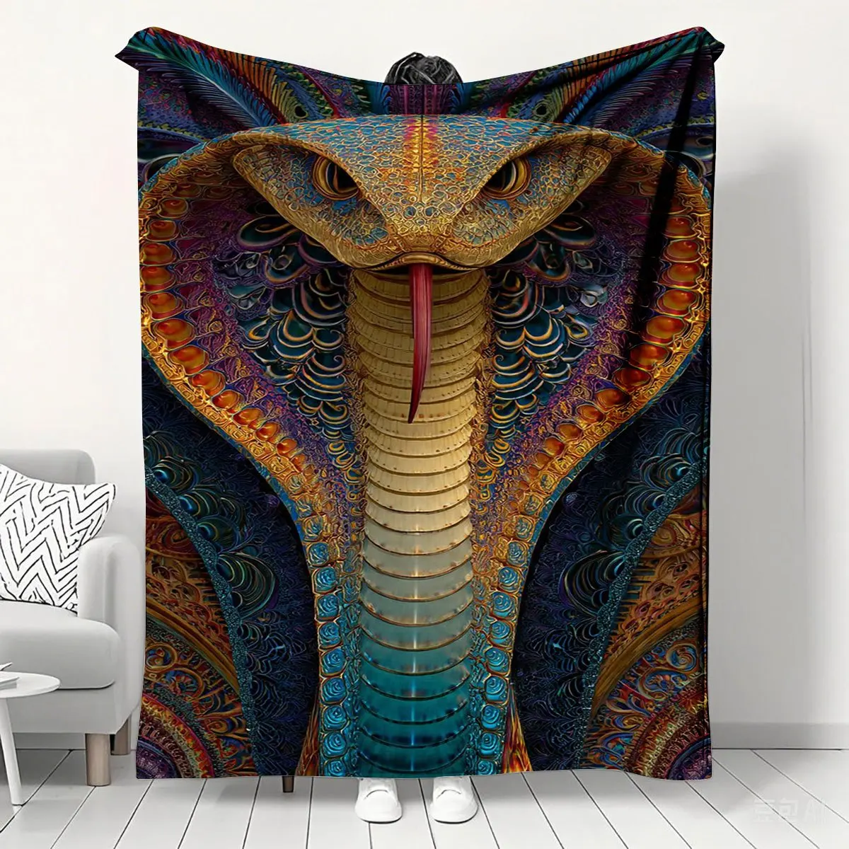 Luxurious Snake Pattern Throw Blanket Nap Cover Jungle Tropical Animal Art Decor Cozy Sofa Bedding