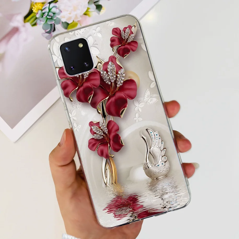 Funda de silicona para Samsung Galaxy Note 10 Lite, Fundas transparentes delgadas con mariposa bonita para Samsung Note10 Lite SM-N770F