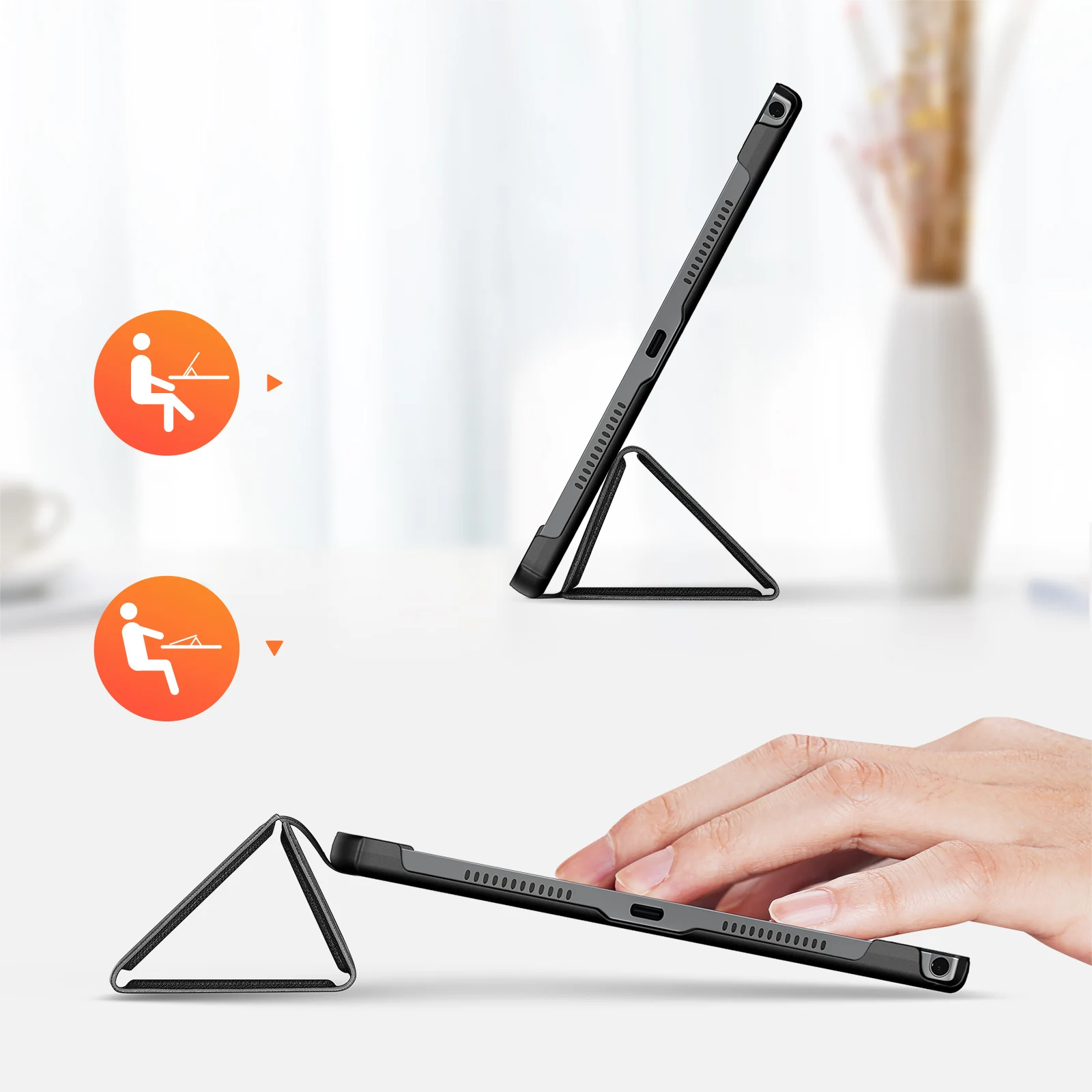 DUX DUCIS woven design tablet protective cover For Lenovo Tab K11 Plus Fall prevention Pen slot Trifold stand protect cover