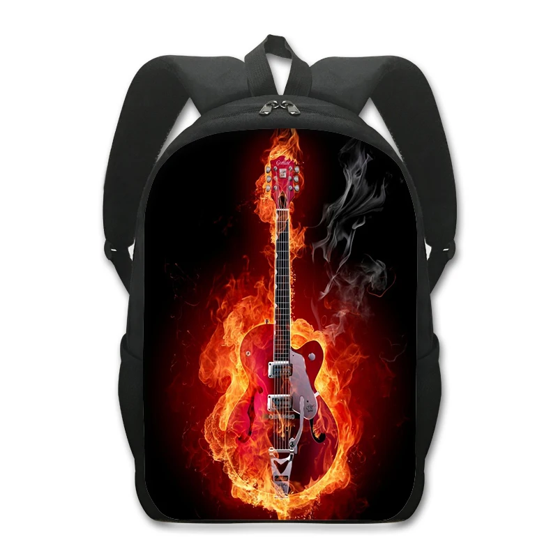 Rock Music Saxophone ransel gitar api ransel Hipster Jazz untuk Wanita Pria tas punggung Laptop tas bepergian tas sekolah remaja