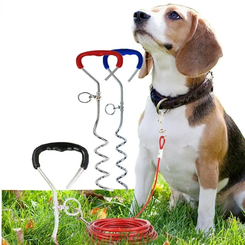 

Bring A Hand To Put The Pet LeashTo Fix The Pile Pet Outdoor Fixer Dog Pile Ground Nail Dog Pile Pet Training with High Reflexes