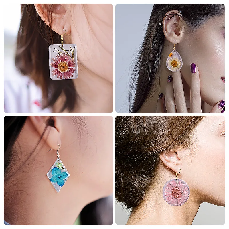 Anting geometris cetakan kalung liontin kristal lem Drop Epoxy Resin cetakan segi enam berlian bentuk perhiasan liontin membuat kerajinan