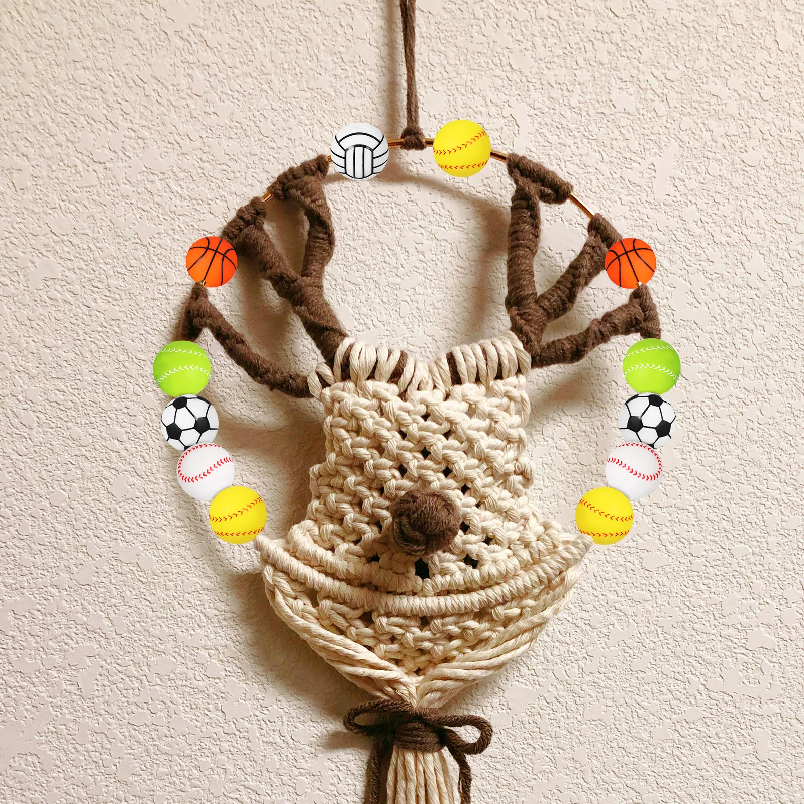 

30Pcs Silicone Sports Beads Round Loose Spacer Drilled Beads for Bracelet Making Craft Jewelry Supplies Spacer Beads,