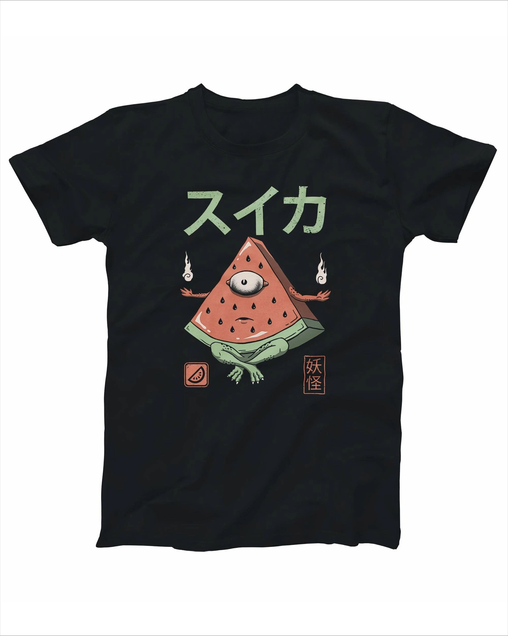 

Watermelon Monster Graphic Printing Summer Luxury Brand Pure Cotton Men's and Women's T-shirts Short Sleeves Trendy Fashion
