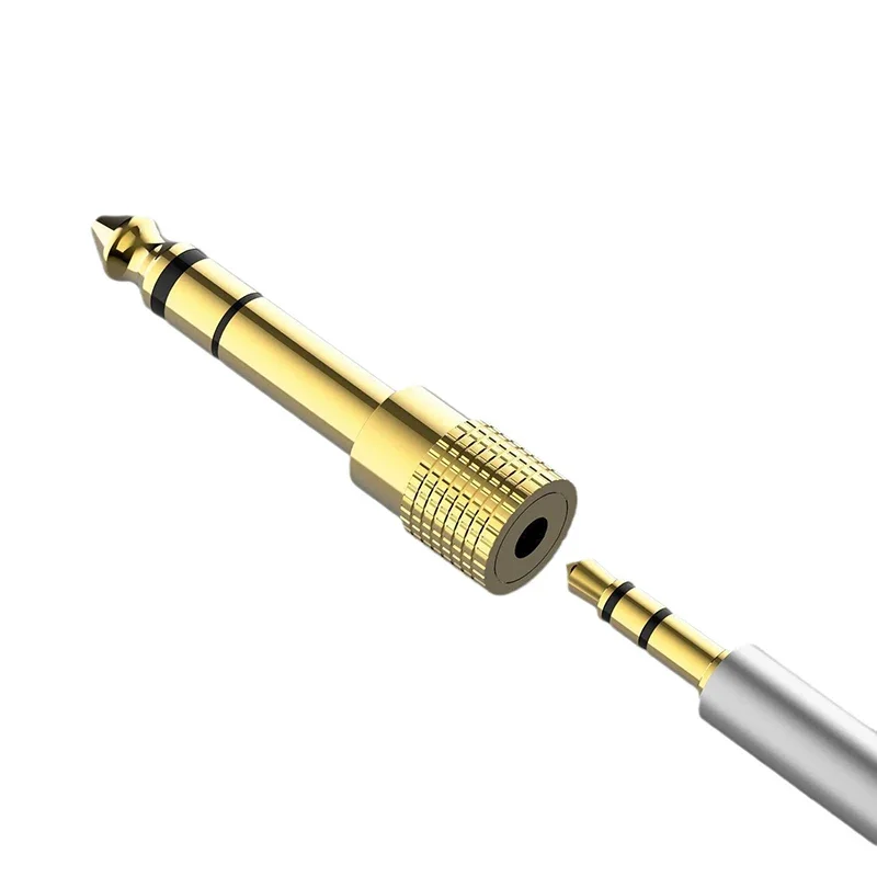 1PCS 6.35mm  Male Plug To 3.5mm  Female  TRS Single/Dual Channel Jack Adapter for Aux Cable Guitar Amplifier Headphone