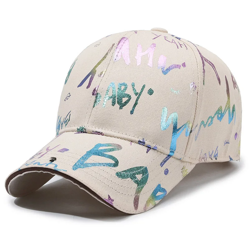 Graffiti Letter Casual Baseball Cap Hip-hop Style Girl's Hat Street Trend Dome Neutral Adjustable HatSunscreen and Windproof Hat