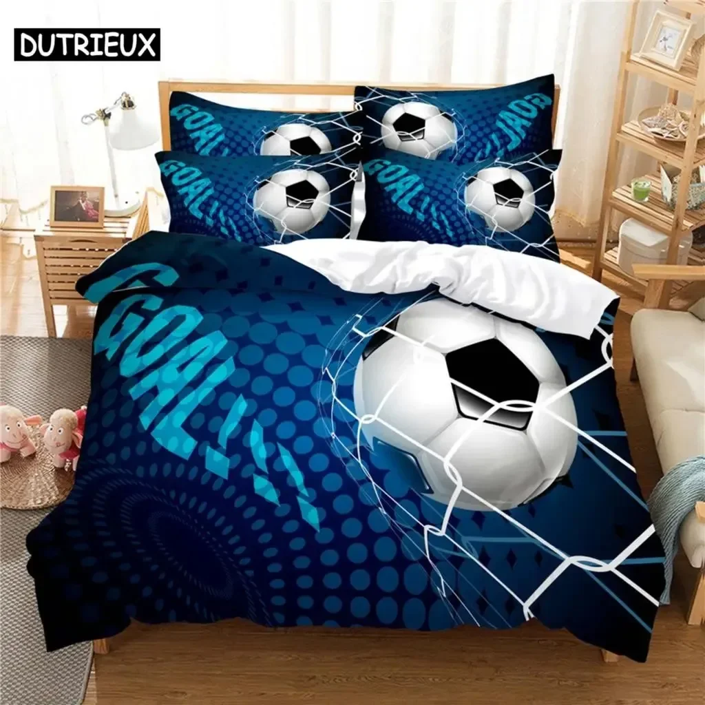 

3D Football Bedding Set Queen Bedding Duvet Cover Set Bedding Set Bed Cover Cotton Queen Bedroom Bed Cover