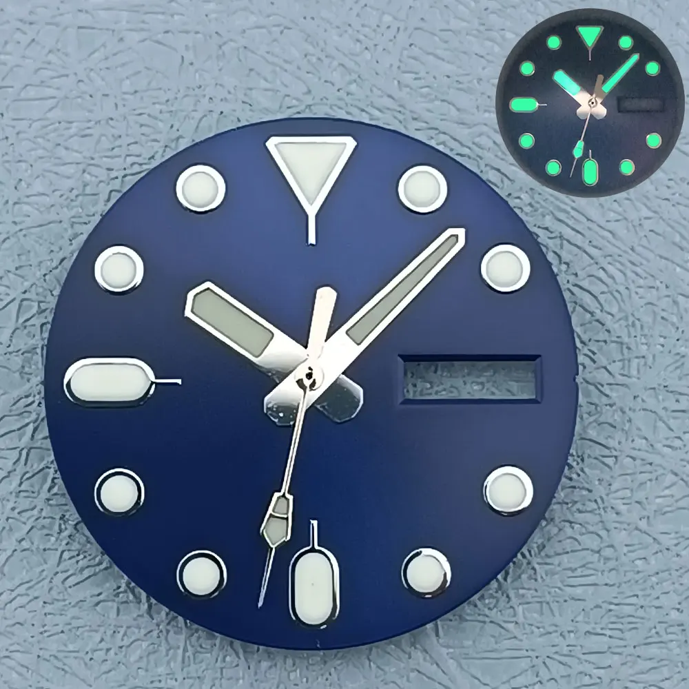 28.5mm green Black Blue dial NH series 35 36 movement  dial face pointer spare parts image 3