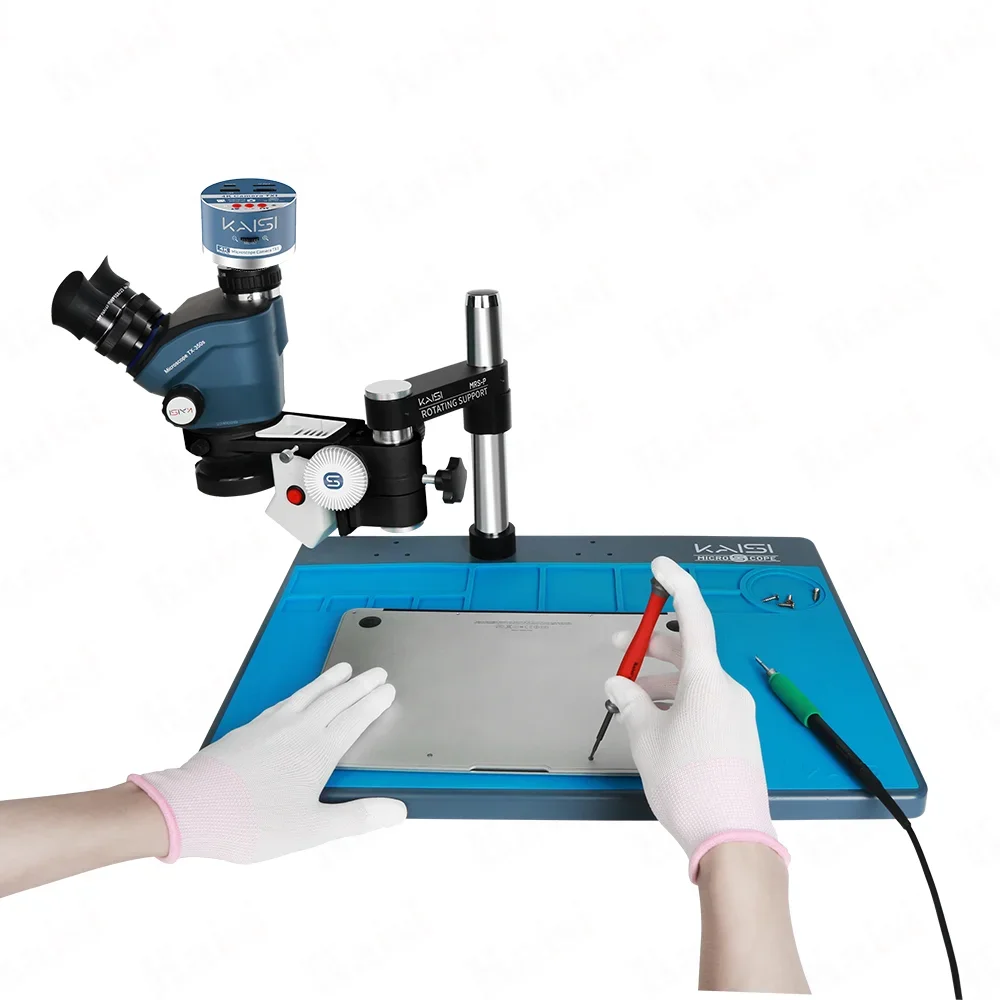 Kaisi TX-350S Plus Microscope for Mobile phone repair plus TX1 4K camera Configure a new super large bottom plate
