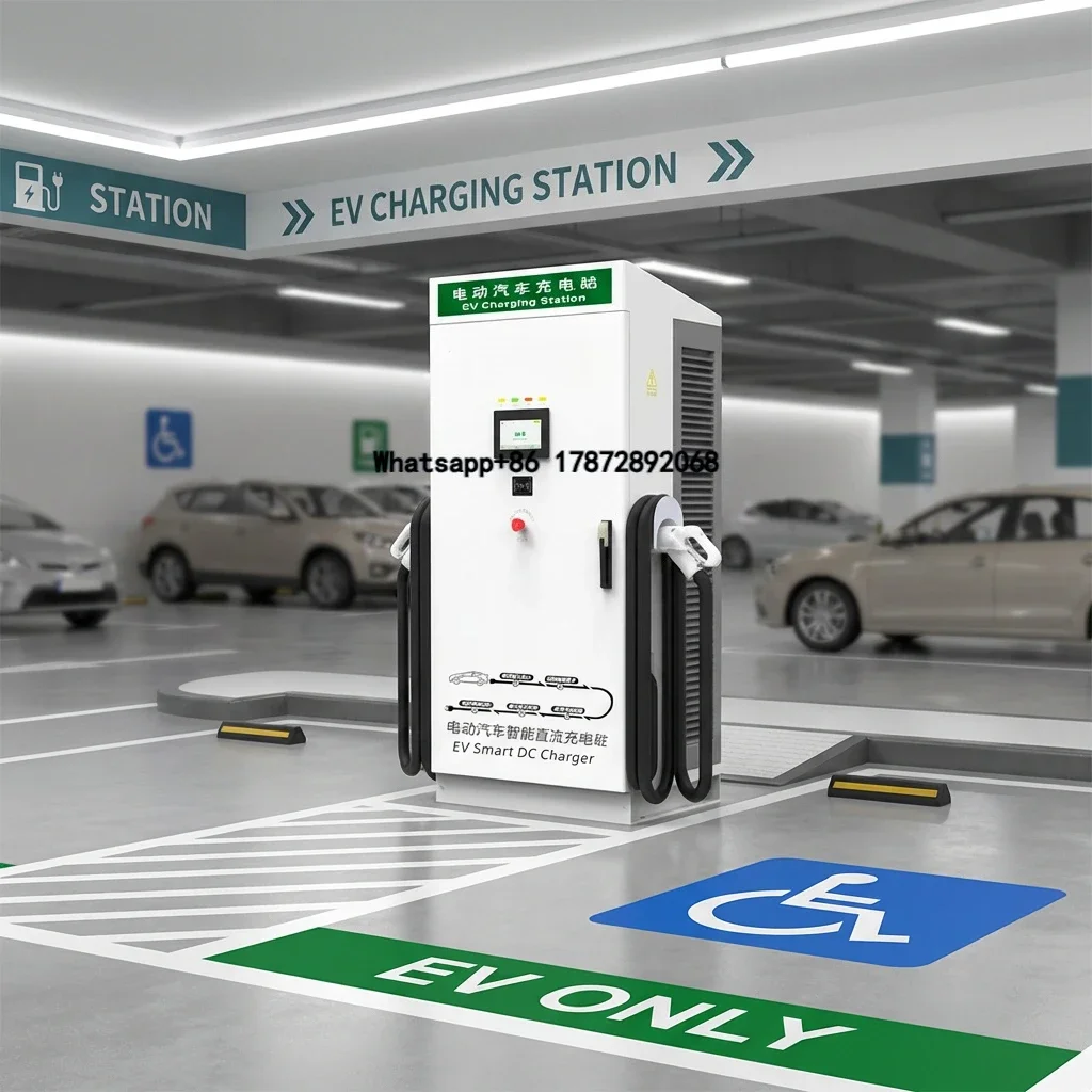 New High Efficiency 250A Dual Port 120kW Floor-Mounted DC Charging Pile for Commercial Charging Stations CE Certified