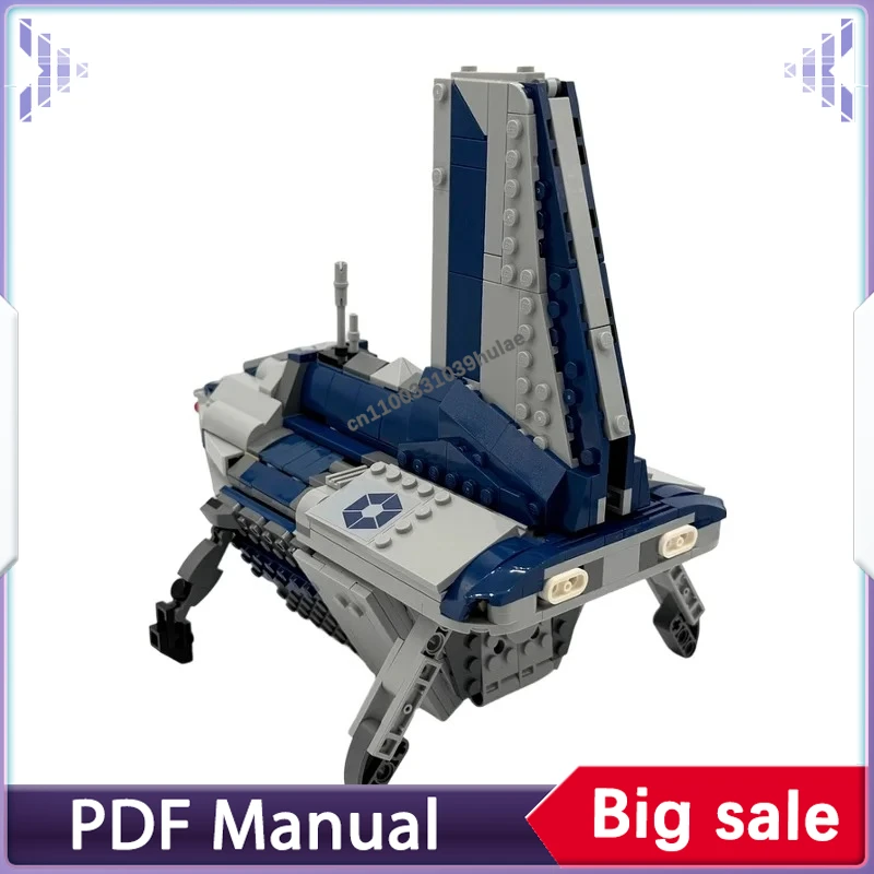 Futuristic Combat Transport Shuttle Alternate Build MOC, Detailed Spacecraft Model for Adult Hobbyists and Decoration