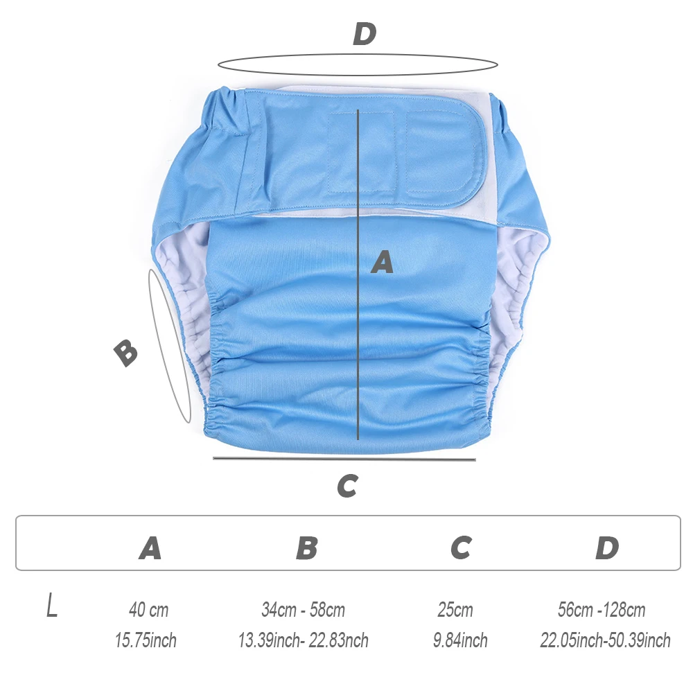 1PC Washable Adult Cloth Diaper Reusable Incontinence Pants for Elderly Men And Women Adjustable Size Nappy Shell for Disabled