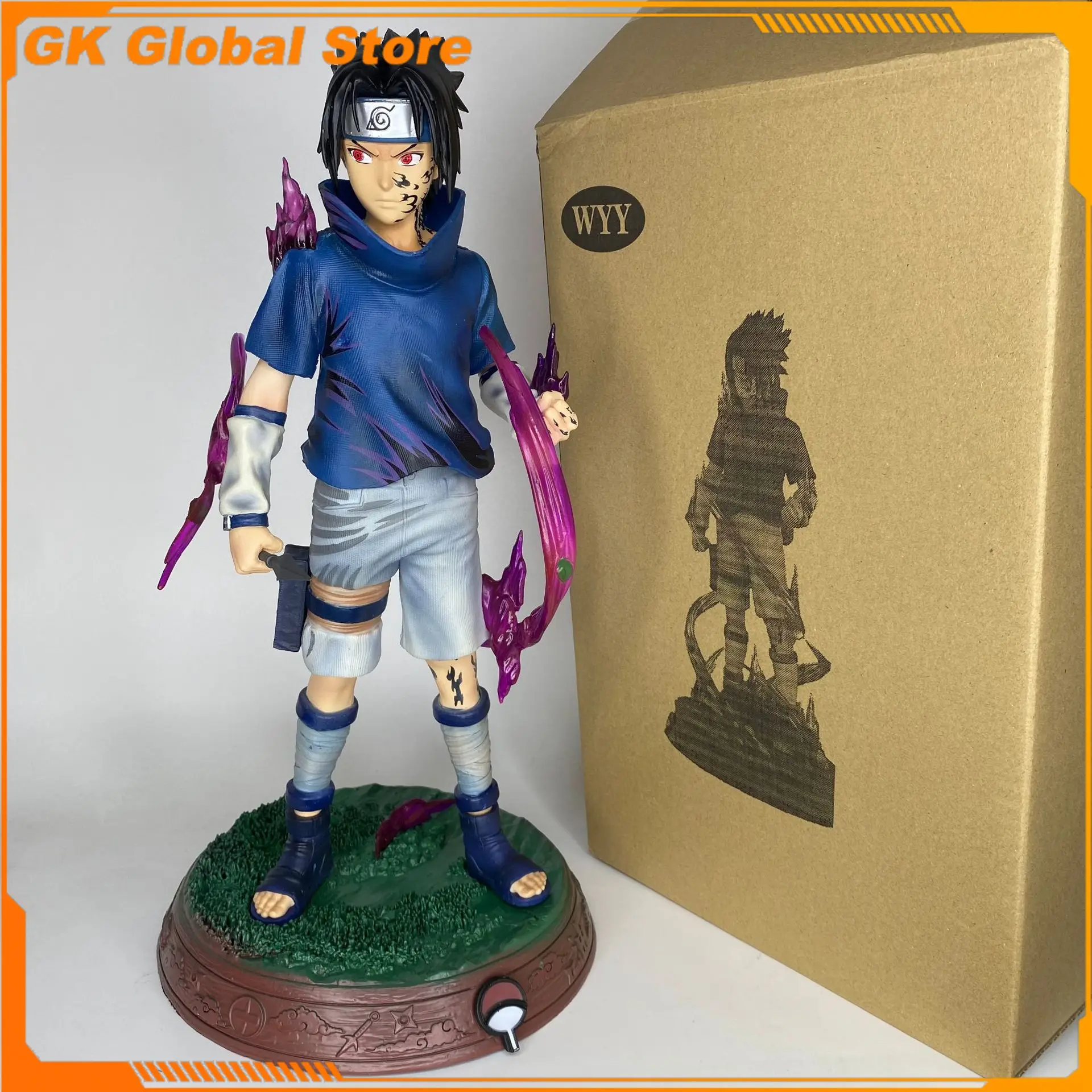 

40cm New Naruto Anime Figure Uchiha Sasuke Perimeter PVC Model Statues Desktop Decorative Ornaments Kids Christmas Gifts Toys