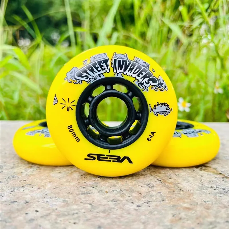 SEBA Street Invaders 84A, patines en línea, rueda de Slalom para 72 76 80 FSK, color blanco, negro, azul, rojo, verde, amarillo, 72mm, 76mm, 80mm