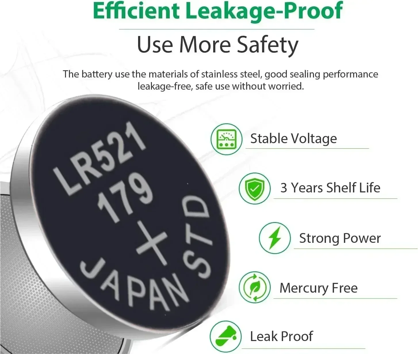 

5-50pcs SR521SW AG0 Button Cell Battery LR63 SR521 SR521S 379 1.5v Alkaline Batteries for Flashlights Electronic Toys Watches