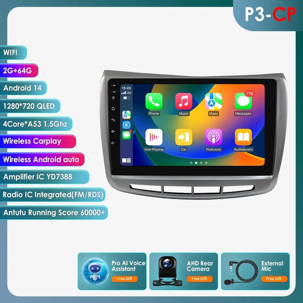 9"7862 Android 14 autoradio voor Lancia Delta 2009 - 2019 multimediaspeler draadloze Carplay 2din 360 camera autoradio GPS intelligent scherm head unit