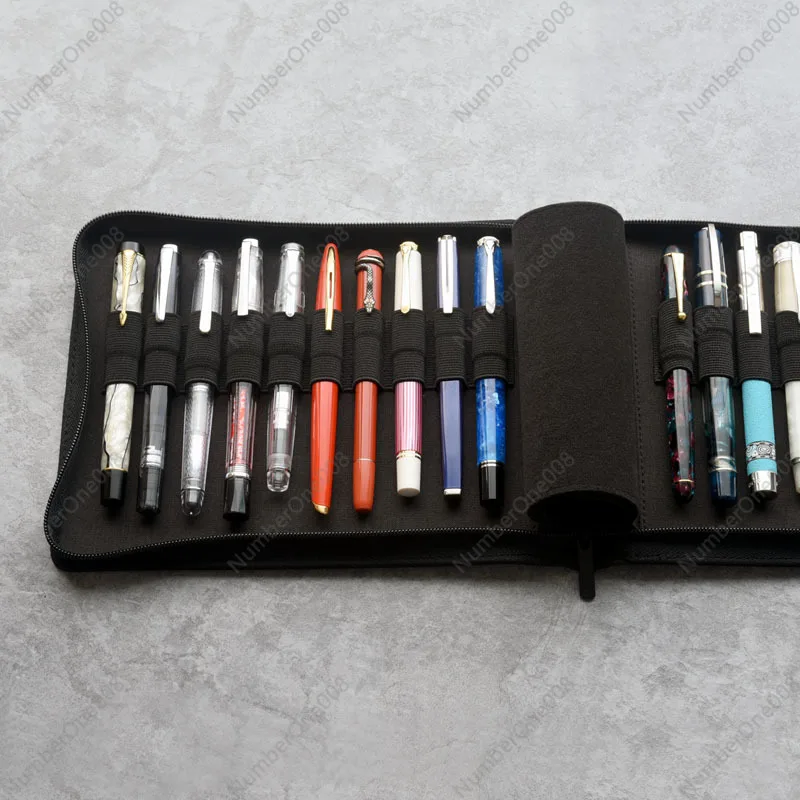 KACO Senior Pens Storage Bag Waterproof Black Grey 10/20 Holders Pencil Case Collection Bags for Zip Fastener Business Luxury