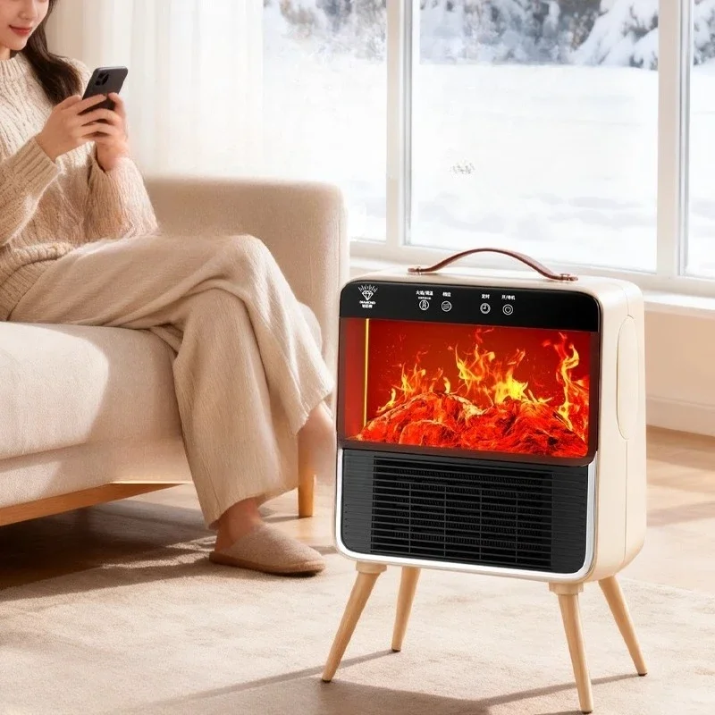 2000W Simulated Fireplace Electric Heater Portable PTC Fast Heating Ceramic Space Heaters Home Office Indoor Overheat Protection