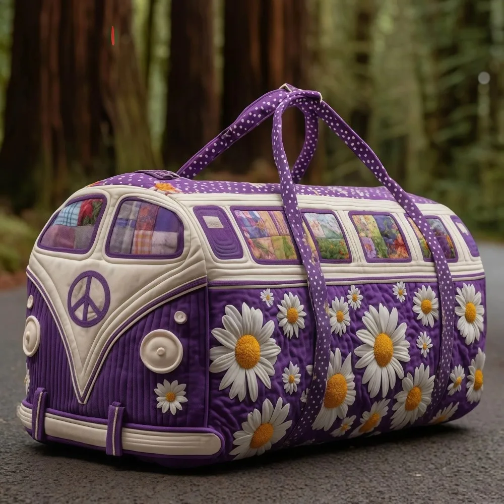 

Adjustable Strap Quilted Duffle Bag 3D Quilting Craft Tote Bags Short-distance Handbag Large Capacity Travel Duffel Bag