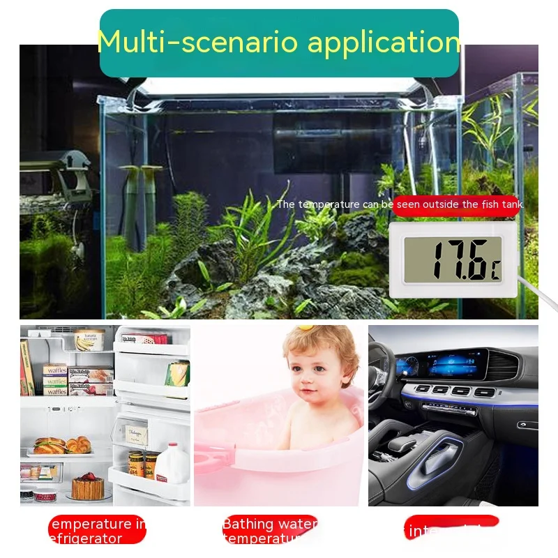 LCD Digital Aquarium Thermometer Temperature Detector Fish Alarm Electronic Digital Thermometer Fish Tank Aquarium Thermometer