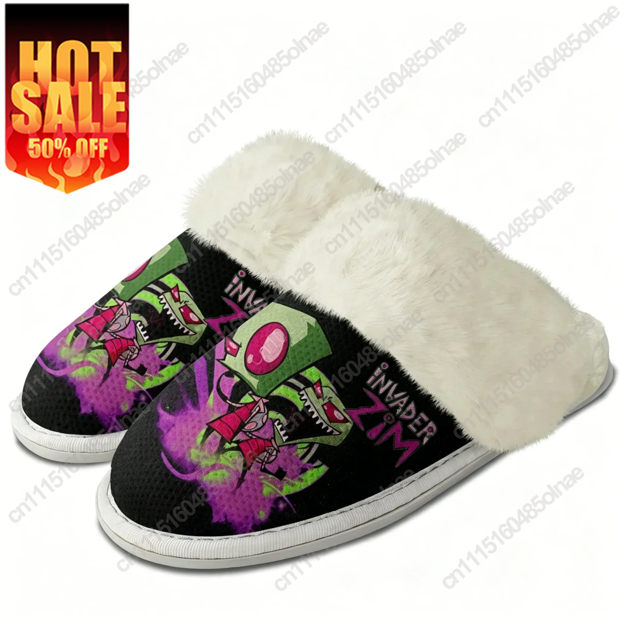 Zim Anime Plush Slippers Men Women Invader Teenager Cotton Home Bedroom Keep Warm Slipper Thermal Lightweight Custom Shoes