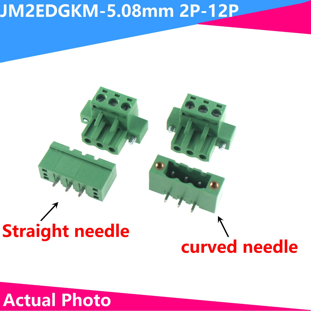 1pcs JM2EDGKM-5.08MM male female with fixed ear wiring terminal bent pin seat EDGRM5.08MM plug-in type