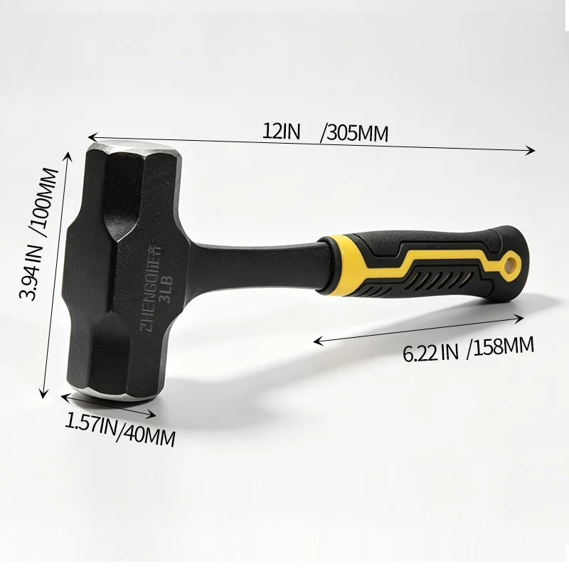 Achteckiger Hammer, Hochleistungs-Einteiler aus geschmiedetem Stahl, Mauerhammer, Bauhammer, Zimmermannshammer, Ingenieurhammer – Detail 3